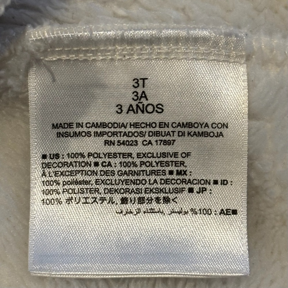 Old Navy Toddler Fleece Vest 3T Hooded Ivory‎ Toggle Closure Thick Teddy Hygge - Picture 6 of 6